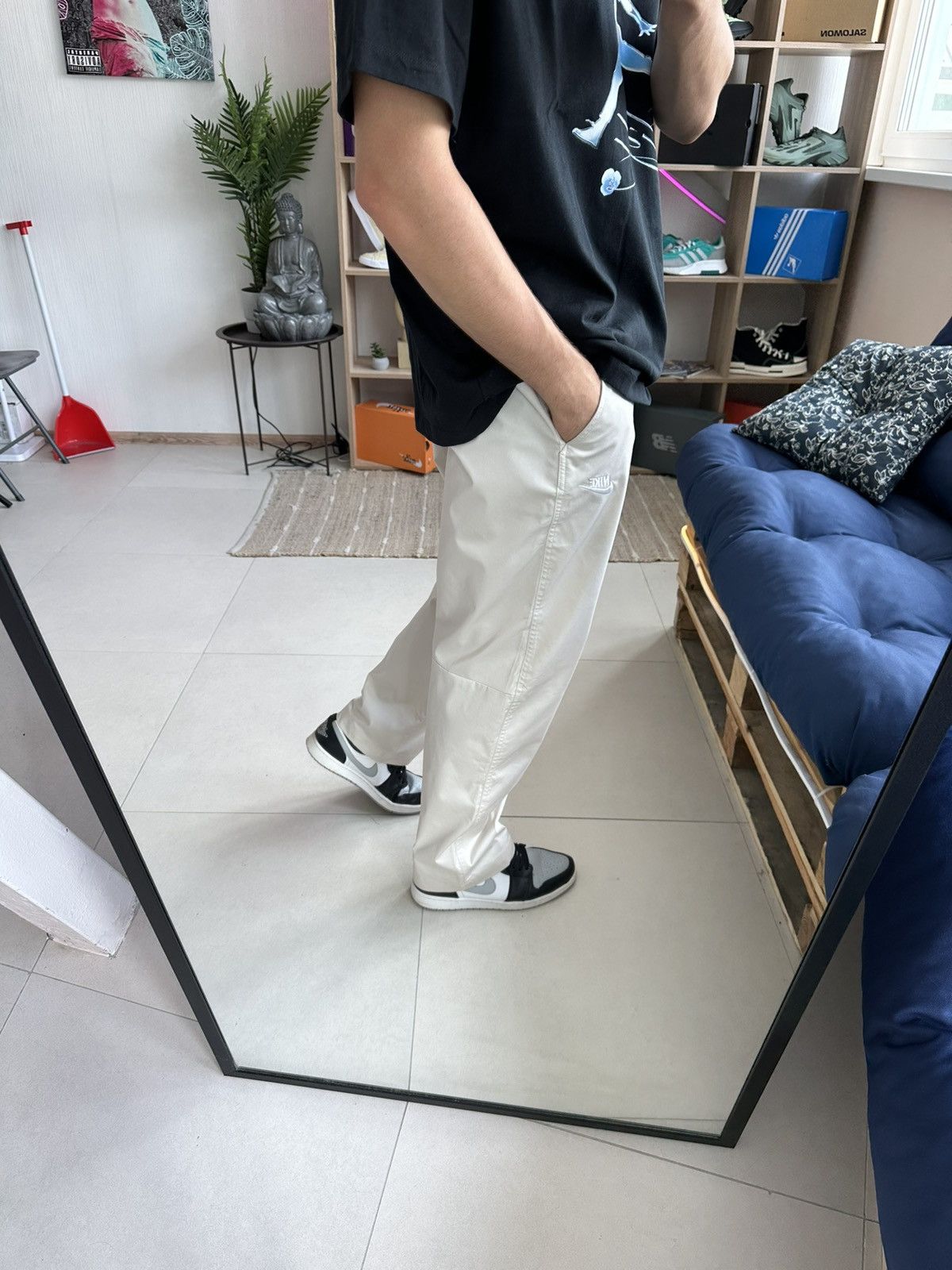 Jordan Brand × Nike New🔥 Nike Woven Straight Legs Pants Beige Men M Size US 32 / EU 48 - 3 Thumbnail