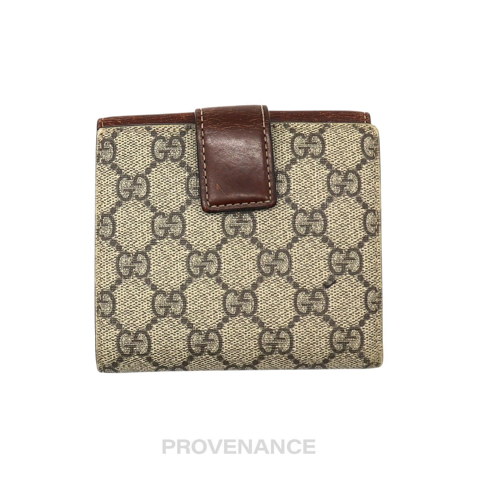 Gucci 🔴 Gucci Trifold Snap Wallet - GG Supreme Brown Size ONE SIZE - 2 Thumbnail