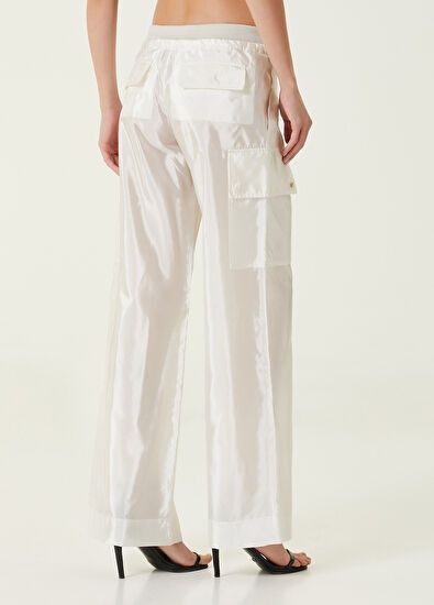 Palm Angels o1y1125 Cargo Sweatpant in Cream Size 26" / US 2 / IT 38 - 3 Thumbnail