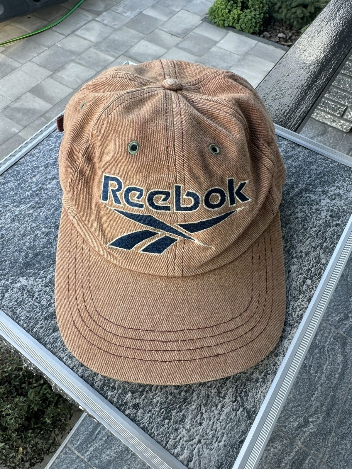 Reebok × Vintage Vintage 90s Reebok Brown Cap Y2K Size ONE SIZE - 2 Thumbnail