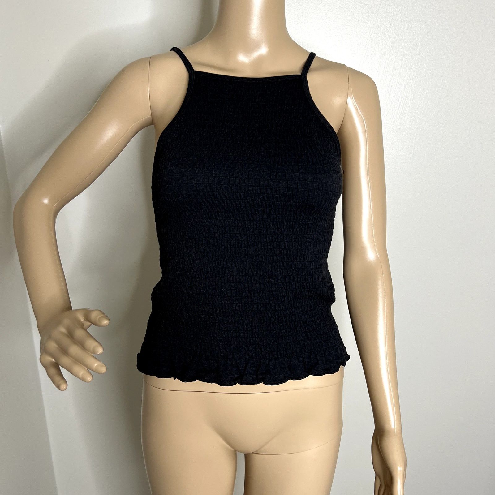 Other SO Black Ruched High Neck Tank Top Size S / US 4 / IT 40 - 7 Thumbnail