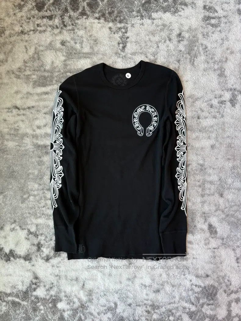 CHROME HEARTS Size S Horseshoe arm waffle warm long sleeve