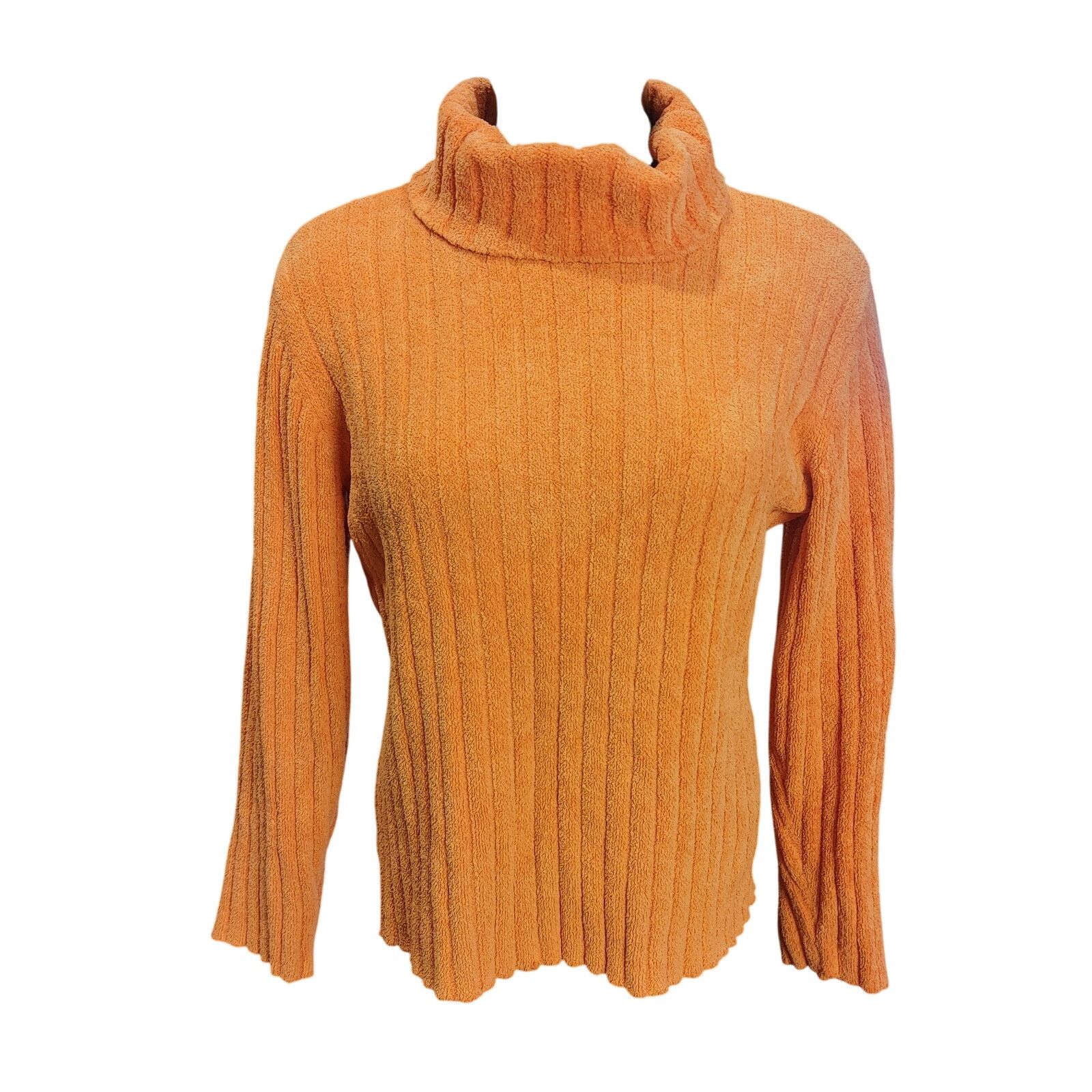 Other J.Jill Women's M Orange Soft Ribbed Knit Mock Neck Sweater Size M / US 6-8 / IT 42-44 - 1 Thumbnail