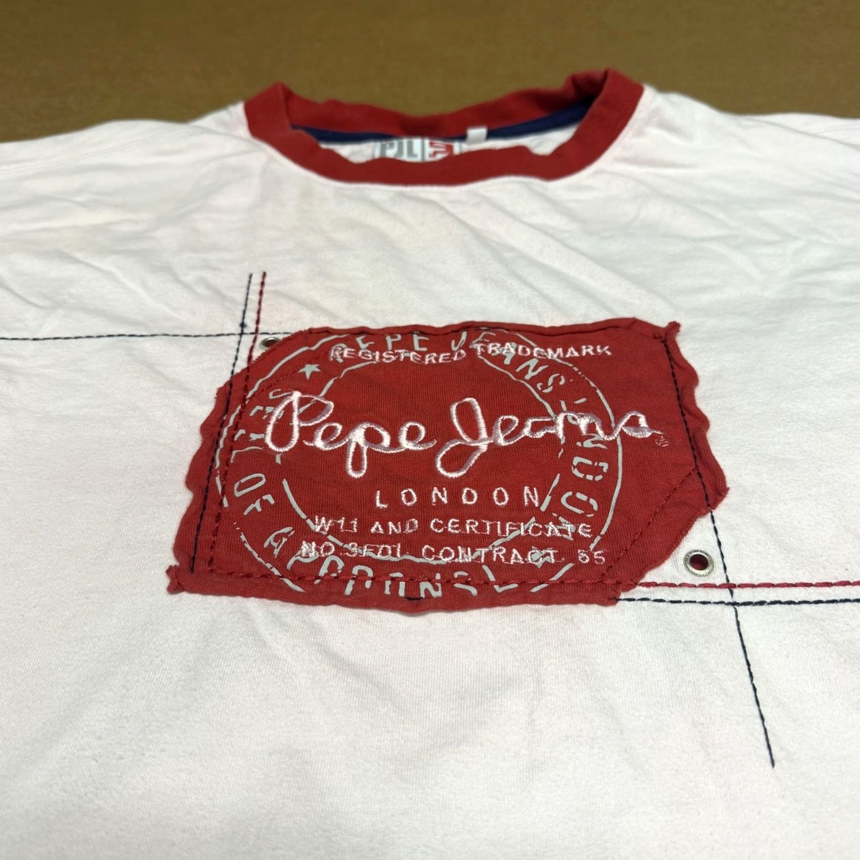Pepe Jeans Pepe Jeans Shirt Mens XL Red Colorblock London Patch Graphic Tee Size US XL / EU 56 / 4 - 6 Thumbnail