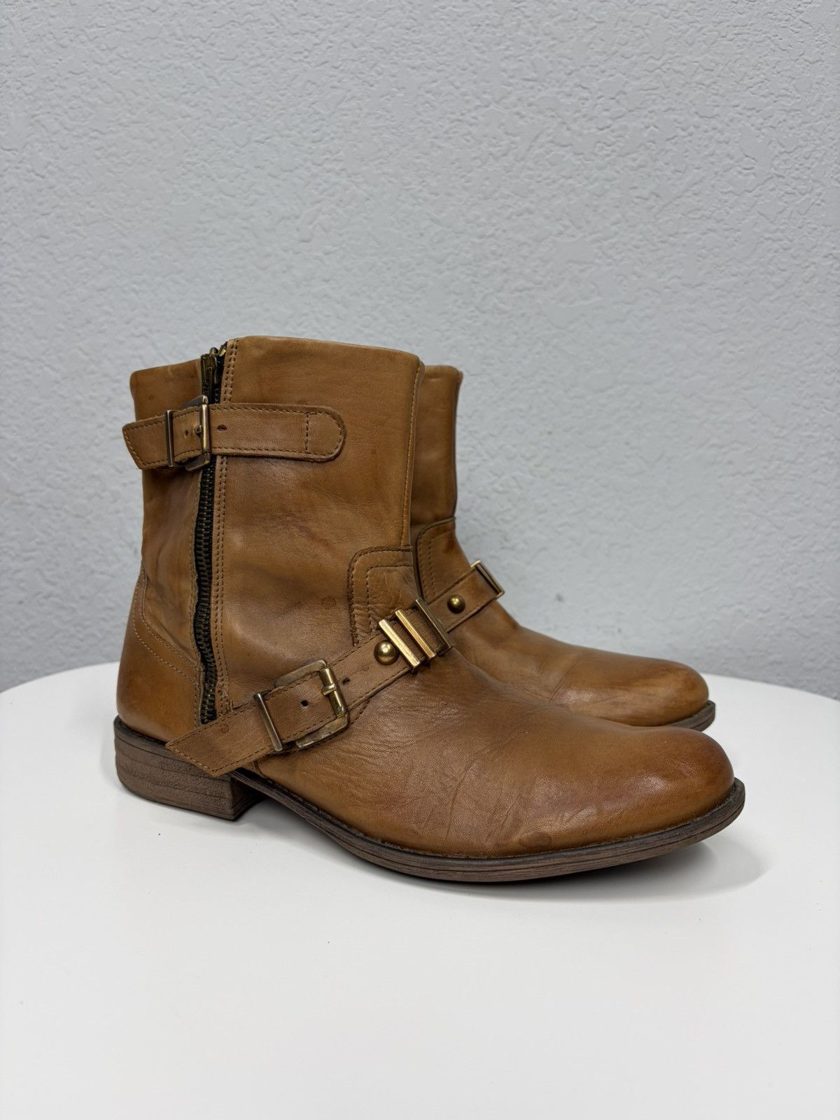 If Six Was Nine Vintage Italian AS 98 Heel Leather Airstep Skull Biker Boots Size US 8 / EU 41 - 5 Thumbnail
