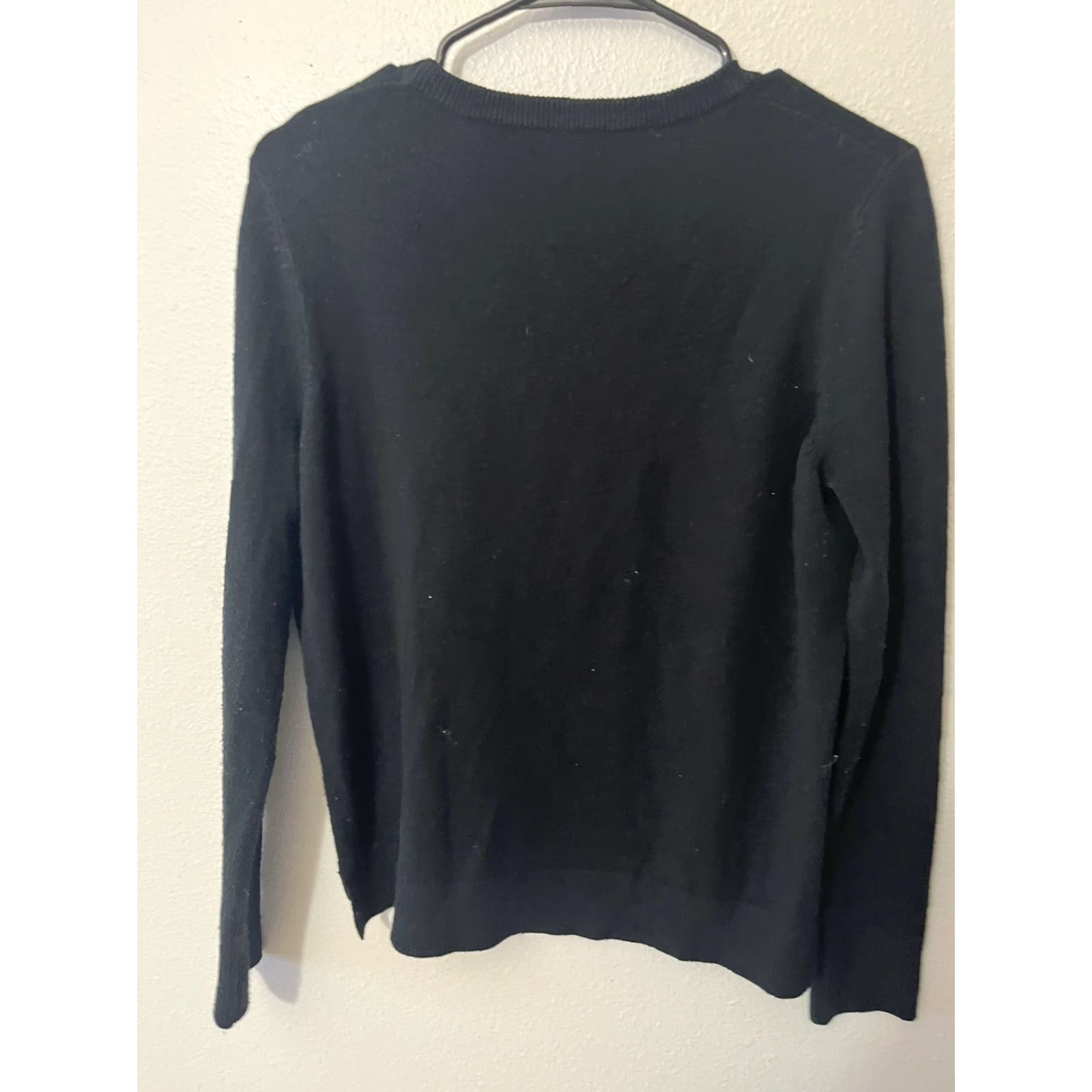 French Connection French Connection Sweater Women XS Black Crew Neck Long Sleeve Ribbed Trim Pullover Knit Size XS / US 0-2 / IT 36-38 - 3 Thumbnail
