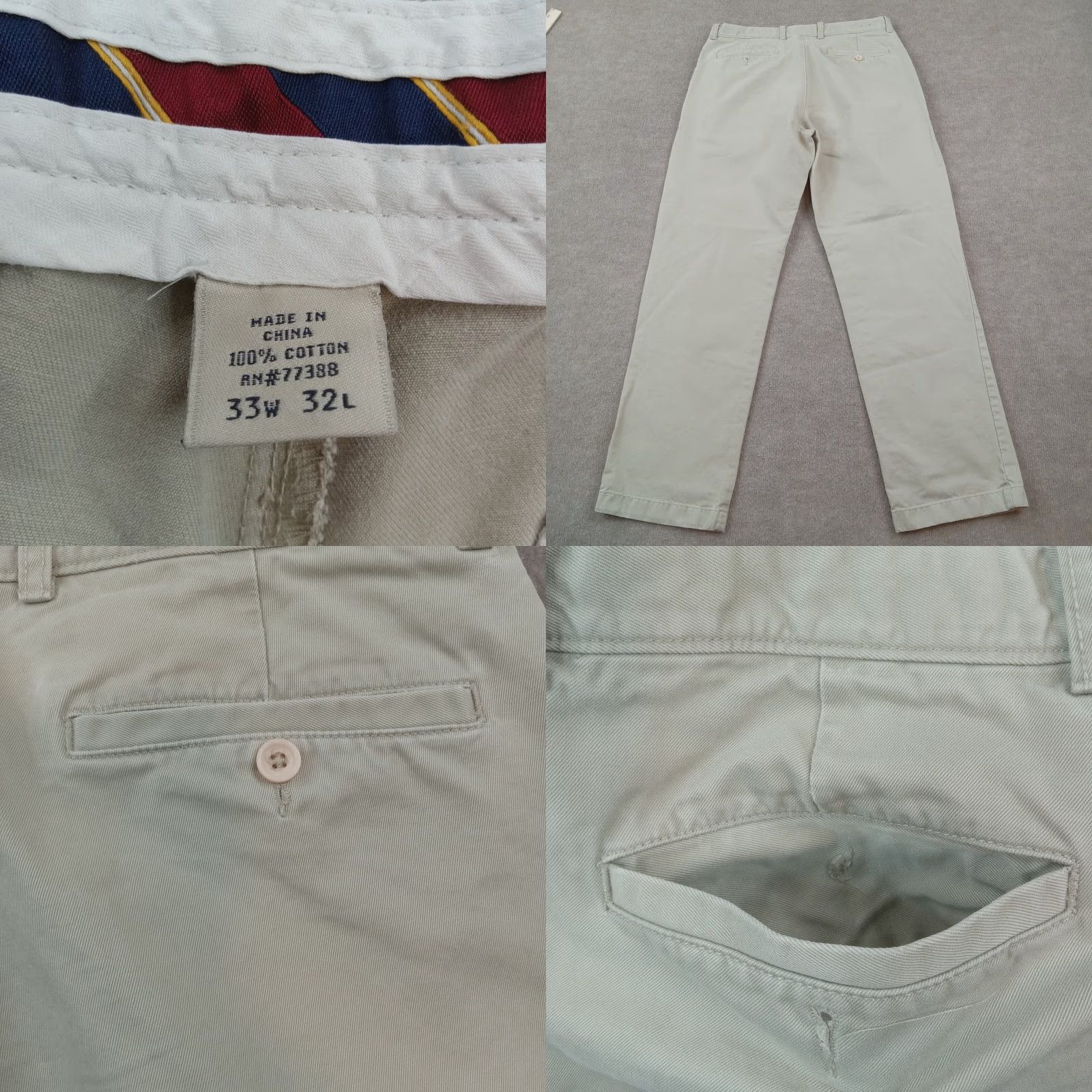 J.Crew J Crew Mens Pants 33x32 Beige Chino Straight Leg Extra Large XL Casual Size US 32 / EU 48 - 8 Thumbnail