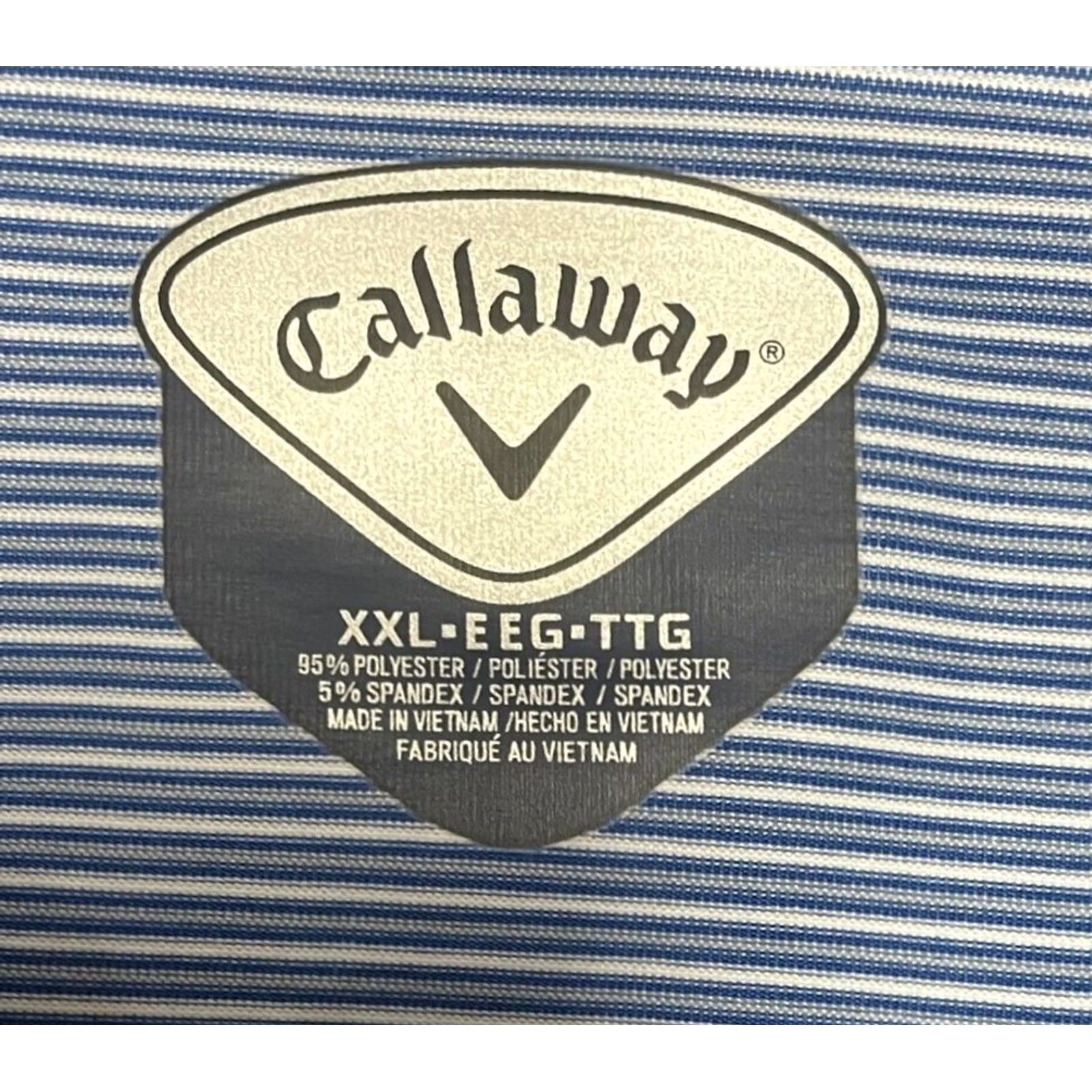 Callaway Callaway Polo Shirt Short Sleeve Men’s Blue Striped 2XL Regular Fit Golf Bar N/A Size US XXL / EU 58 / 5 - 5 Thumbnail