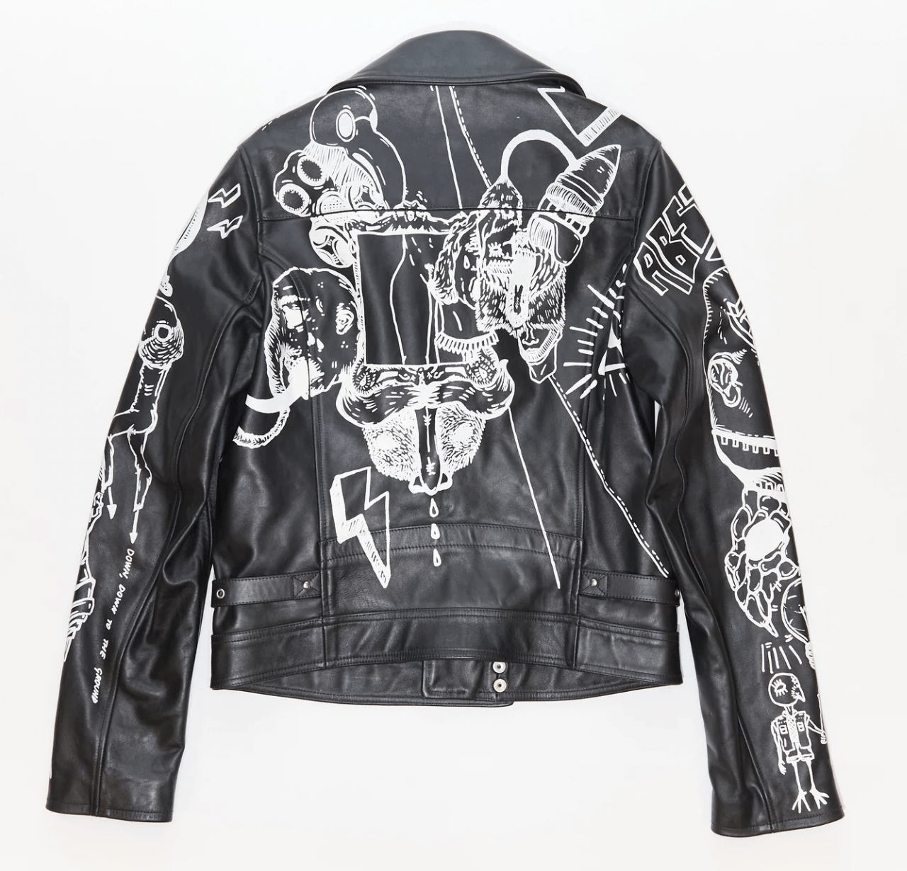 Diesel Black Gold Diesel Black Gold Loragraph Leather Jacket with Graffiti Size US M / EU 48-50 / 2 - 2 Thumbnail