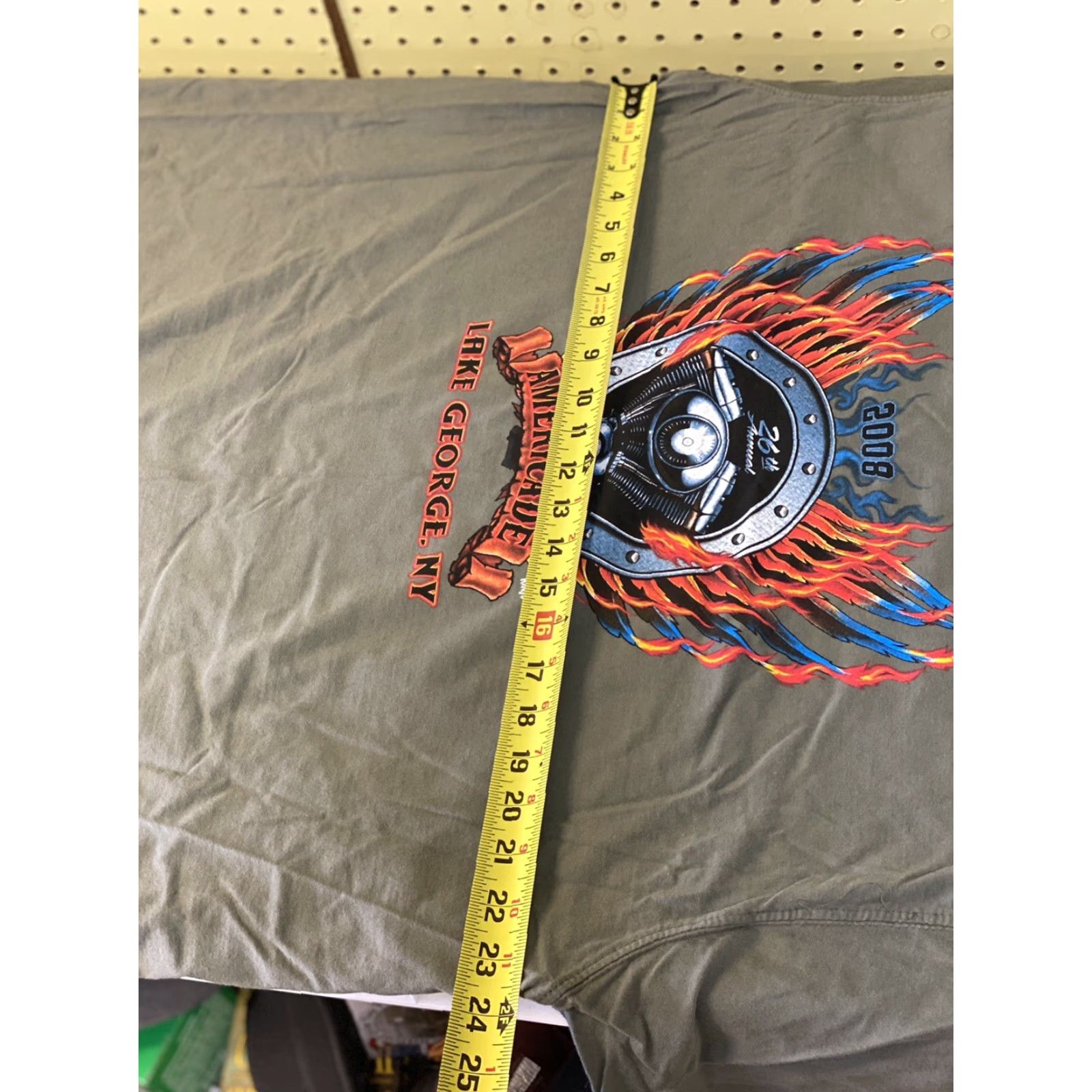 Harley Davidson Harley-Davidson T-Shirt Mens XL Brown Motorcycle Americade Lake George NY 2008 Size US XL / EU 56 / 4 - 6 Thumbnail
