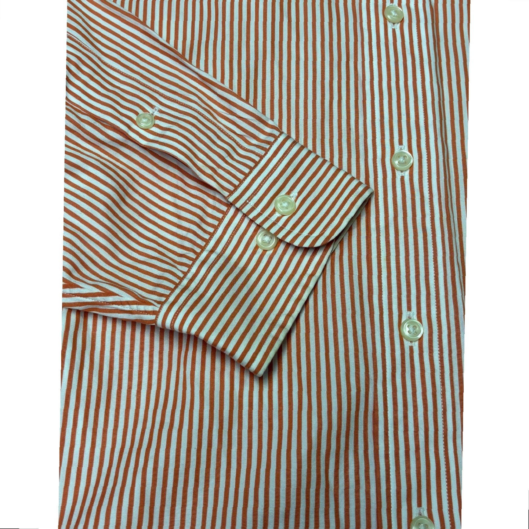Ralph Lauren Ralph Lauren Button-Up Shirt Striped Classic Fit Orange White Mens 17XL XL Long Sleeve Button-Down Collared Pockets Embroidered Polo Big Pony Size US XXL / EU 58 / 5 - 3 Thumbnail