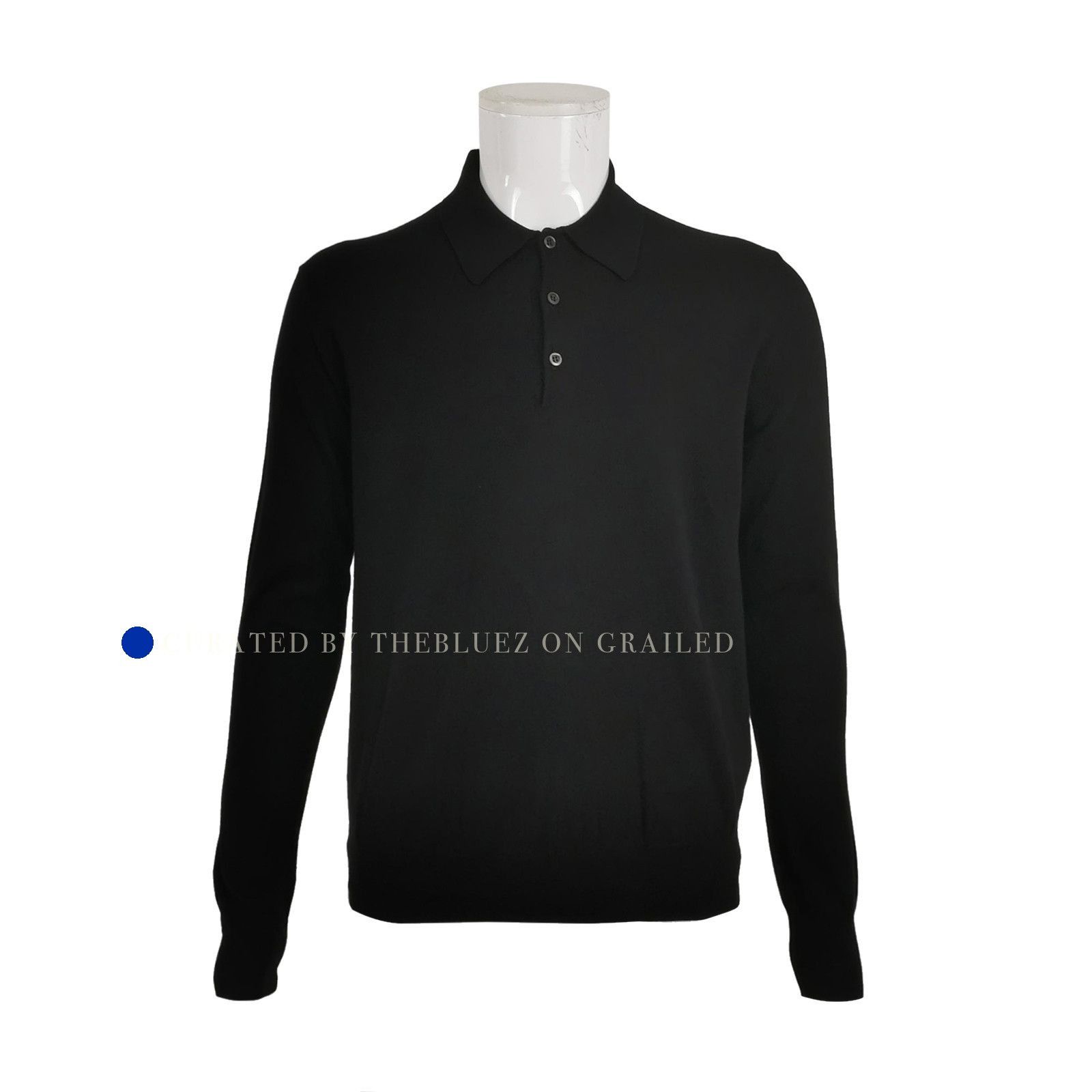 Prada Elegant Black Knit Polo Shirt Size US M / EU 48-50 / 2 - 1 Thumbnail