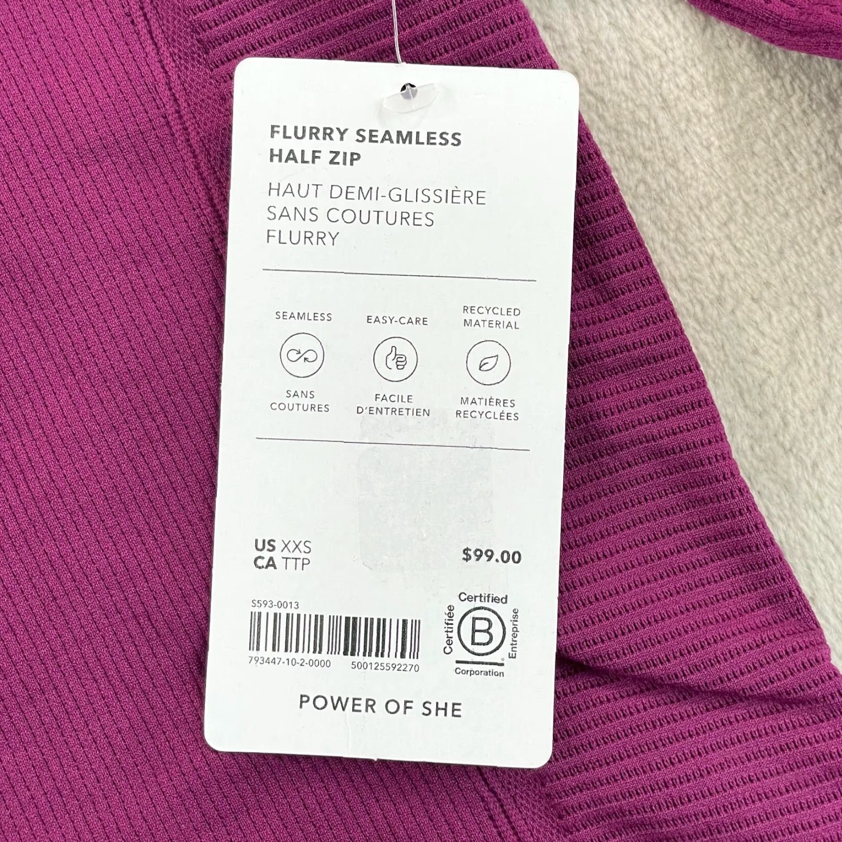 Athleta Athleta Flurry Shirt Women 2XS Plum Training Wicking NWT Mock Neck Half Zip Top Size XXS / US 00 / IT 34 - 5 Thumbnail