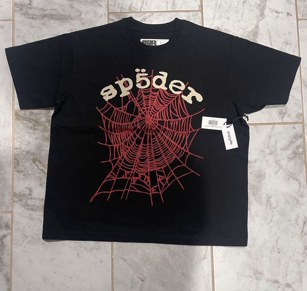 Sp5der Spider worldwide Tシャツ / BLACK BLACK WARPED SP5DER TEE | SP5DER | KING SPIDER
