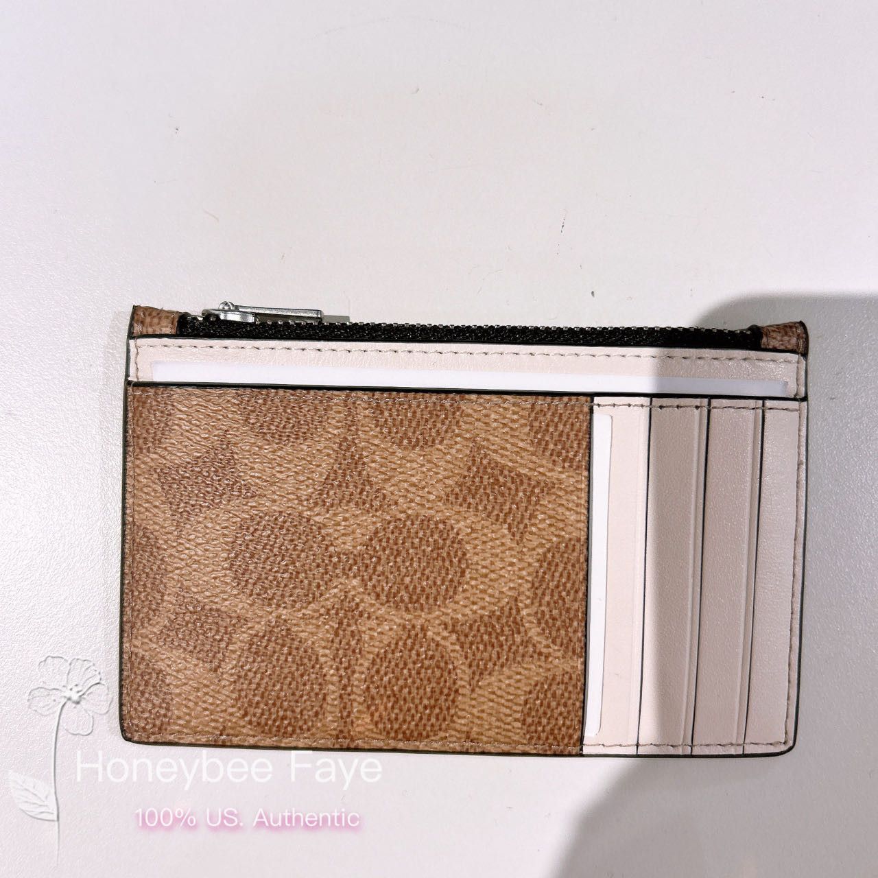 Coach Zip Card Case In Signature CV764 Size ONE SIZE - 7 Thumbnail