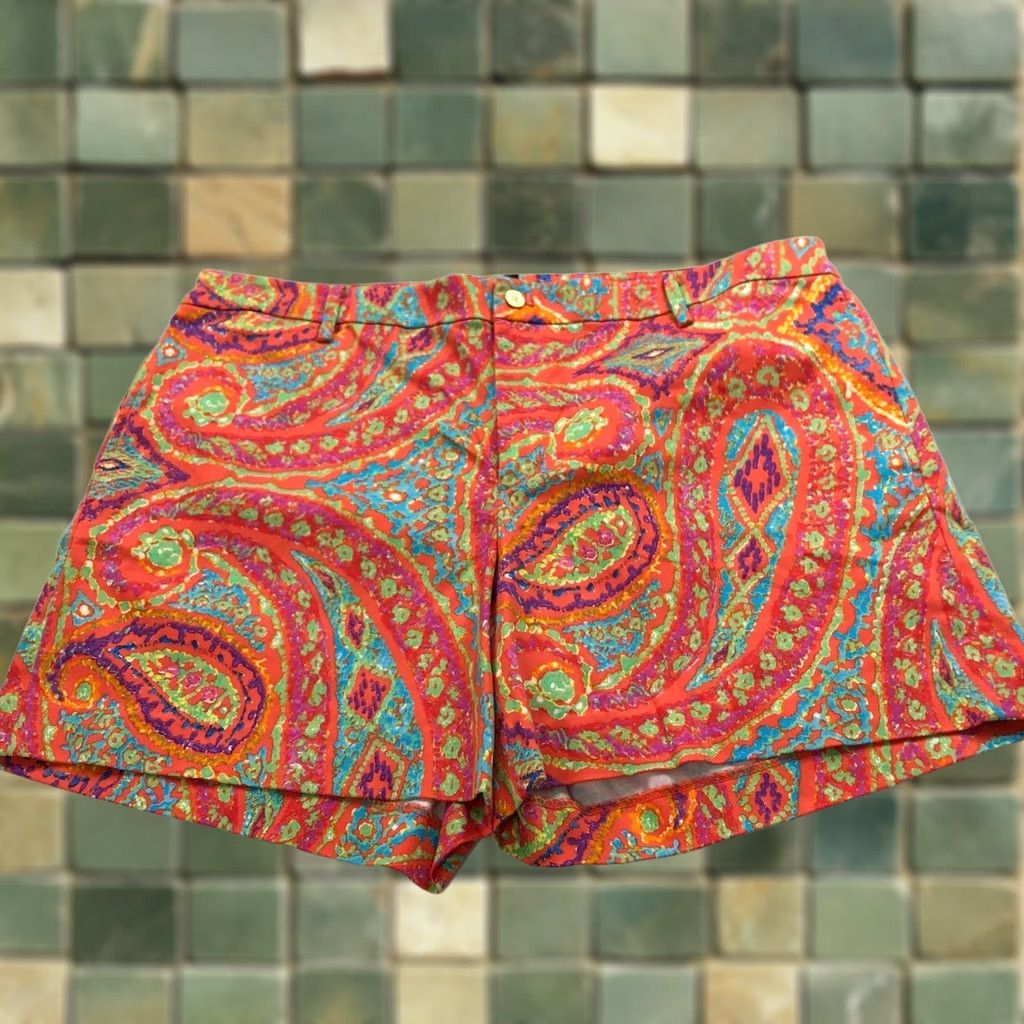 Ralph Lauren Lauren Ralph Lauren Bermuda Shorts Womens 16 Multicolor Geometric Print Stretch Casual Bermuda Shorts All Over Print 5 in Inseam Size 26" / US 2 / IT 38 - 1 Thumbnail