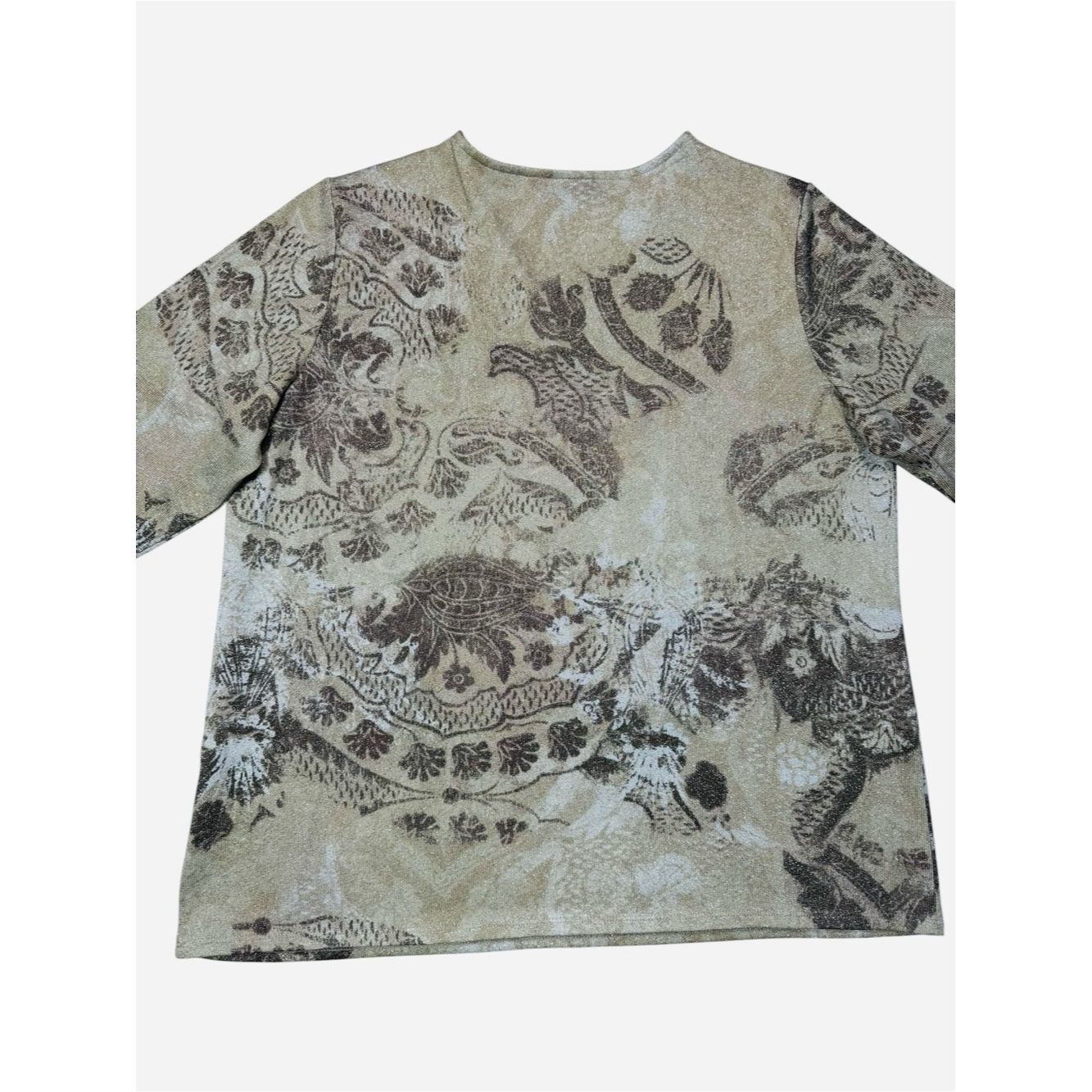 Chicos Chico's Shimmer Taupe V-Neck Knit Tunic Top Size 3 US XL Size XL / US 12-14 / IT 48-50 - 5 Thumbnail