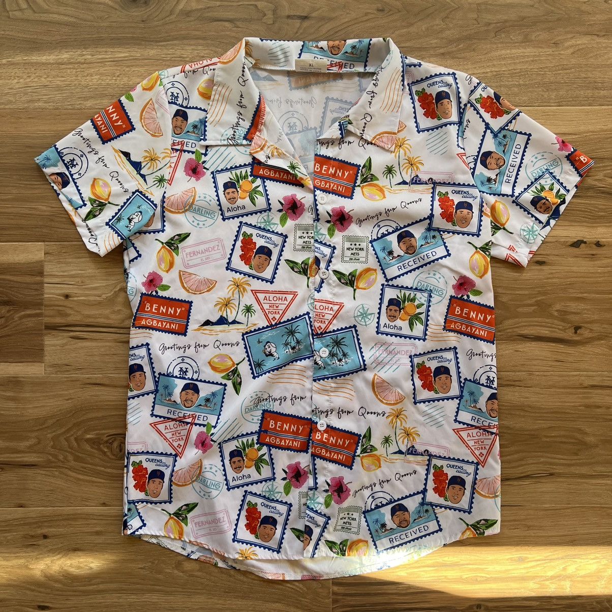 MLB New York Mets Hawaiian Shirt Benny Agbayani XL White Size US XL / EU 56 / 4 - 1 Thumbnail