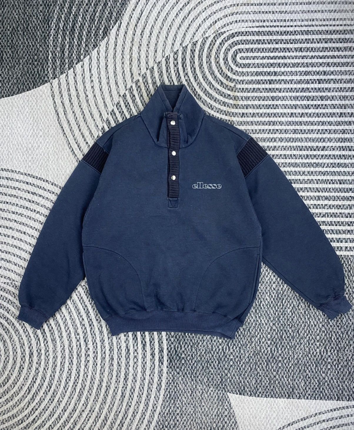 Ellesse Vintage Ellesse Brand Mock Neck With Button Shirt Size US M / EU 48-50 / 2 - 1 Thumbnail