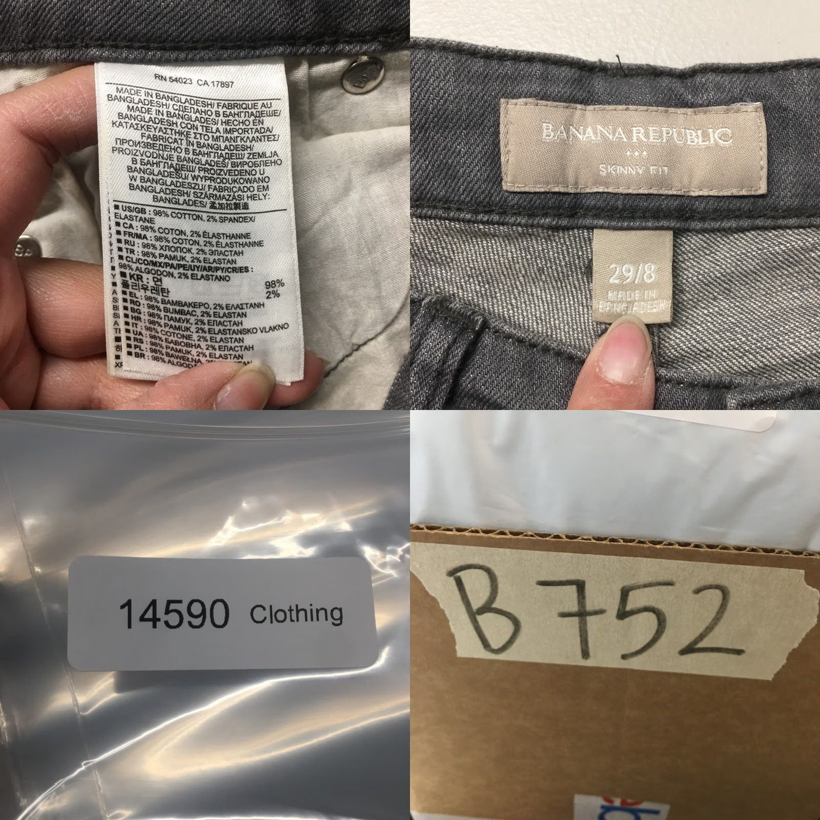 Banana Republic Banana Republic Skinny Fit Jeans Women 29/8 Gray Mid Rise Zip Fly Denim 5-Pocket Size 29" - 9 Thumbnail