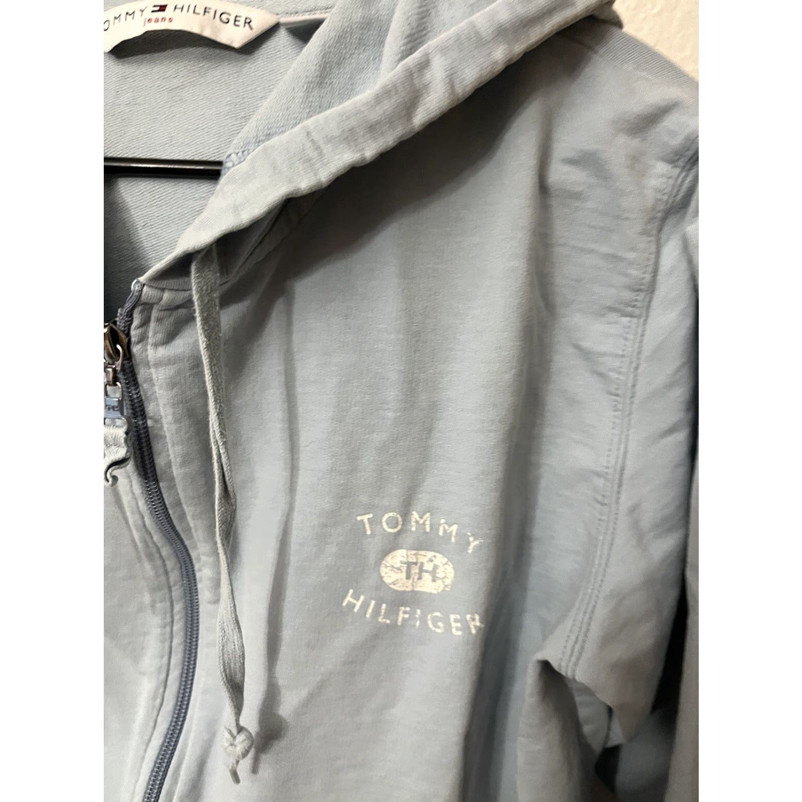 Tommy Hilfiger Tommy Hilfiger Tommy Jeans Women Logo Full Zip Hoodie Flaw Size Large Blue Size L / US 10 / IT 46 - 3 Thumbnail
