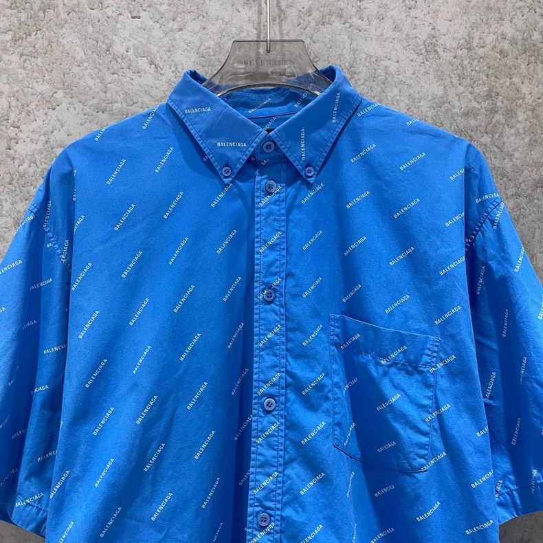 Balenciaga Balenciaga size 39 Blue Full Screen Short Sleeve Shirt 2502 Size US XXS / EU 40 - 2 Thumbnail