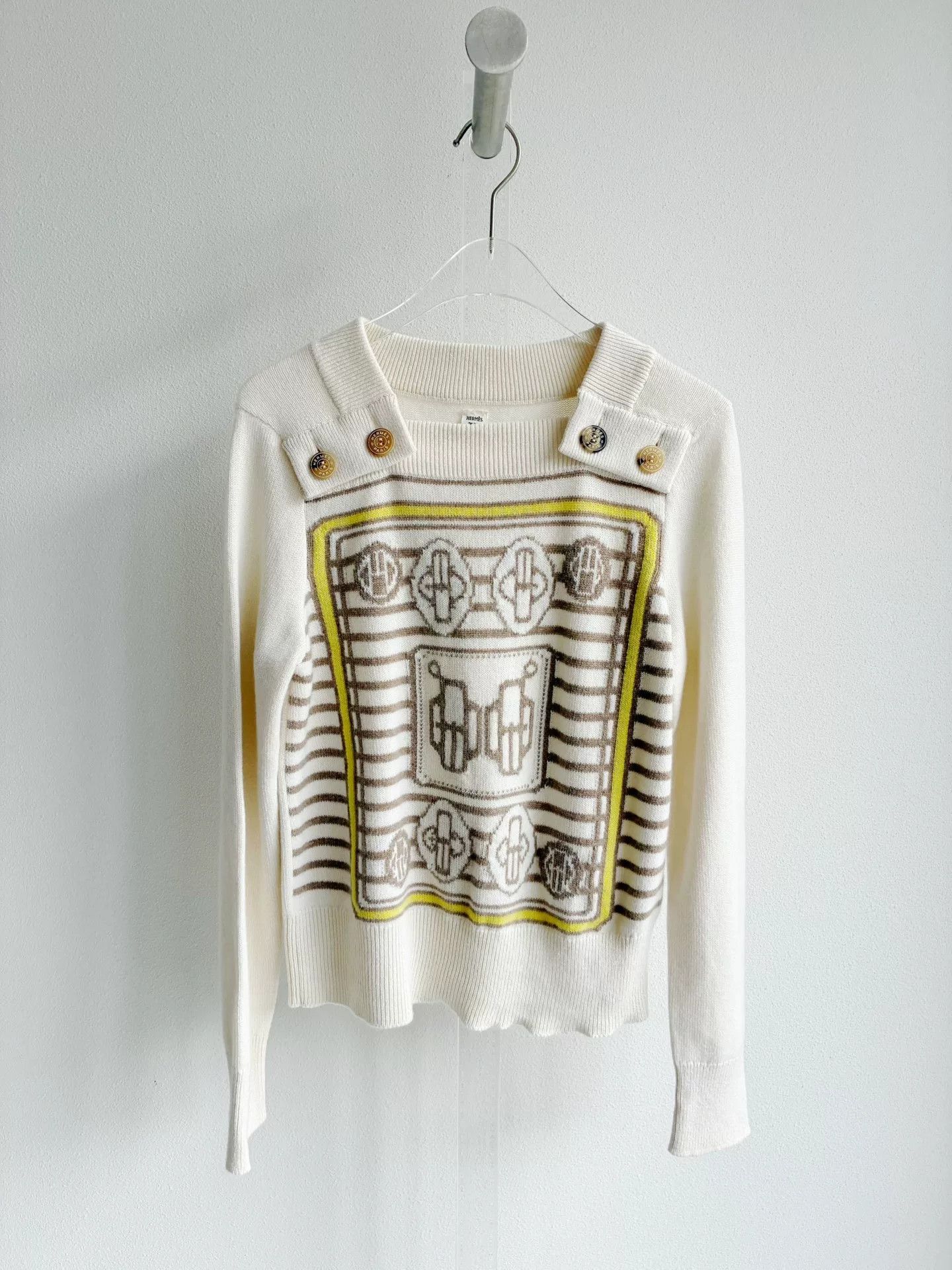 Hermes Hermes Beige Cashmere Knit Sweater Size US M / EU 48-50 / 2 - 1 Thumbnail