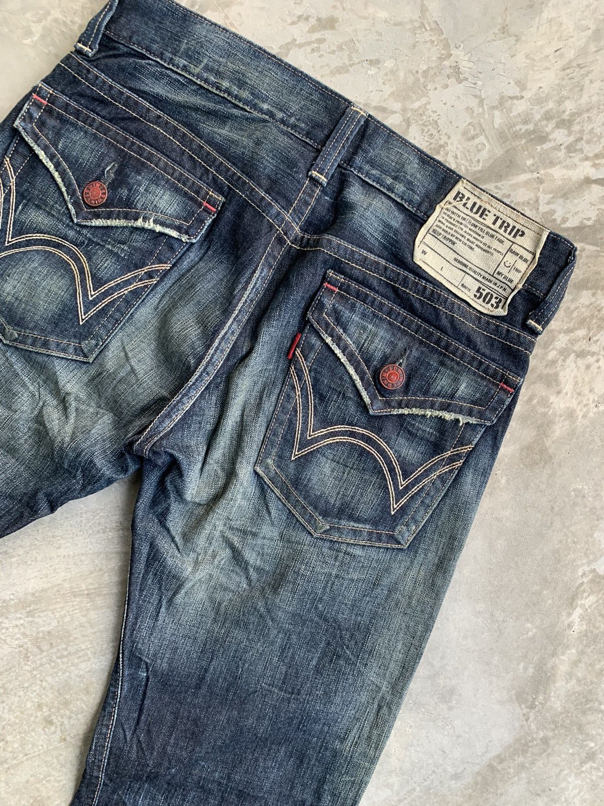 Edwin × Japanese Brand × Vintage Edwin Denim Blue Trip 503 Vintage Size US 34 / EU 50 - 13 Thumbnail