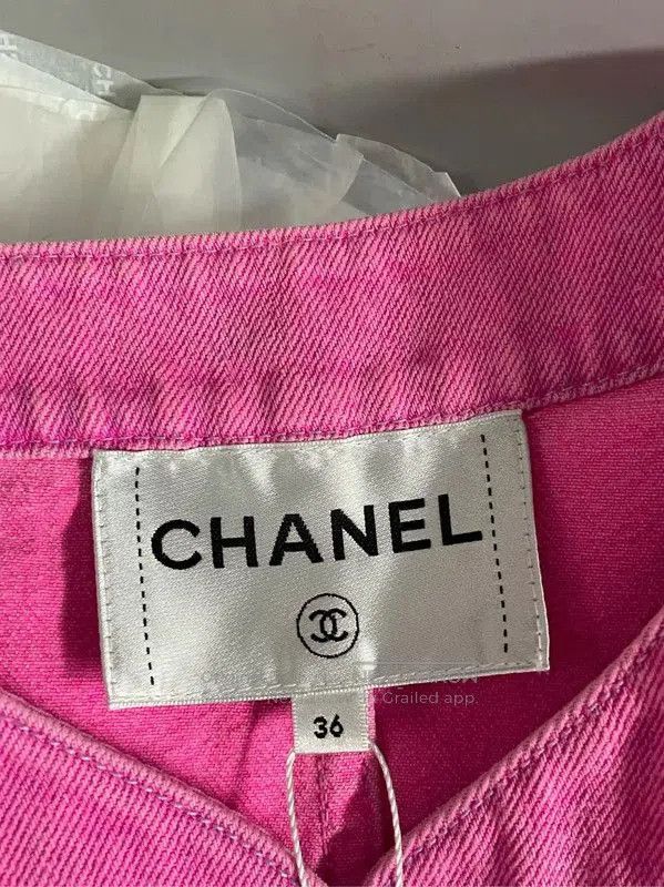 Chanel Chanel Pink Denim Long Sleeve Cardigan . Size M / US 6-8 / IT 42-44 - 2 Thumbnail