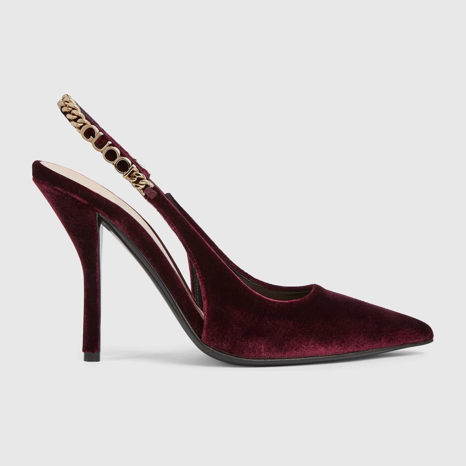 Gucci Gucci Signoria Velvet Slingback Pumps Size US 5.5 / IT 35.5 - 1 Thumbnail