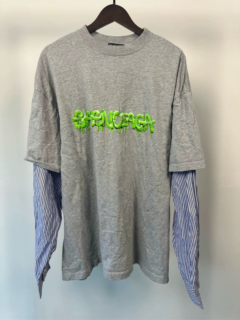 Balenciaga Balenciaga Two fake logos on the chest of shirt Grailed