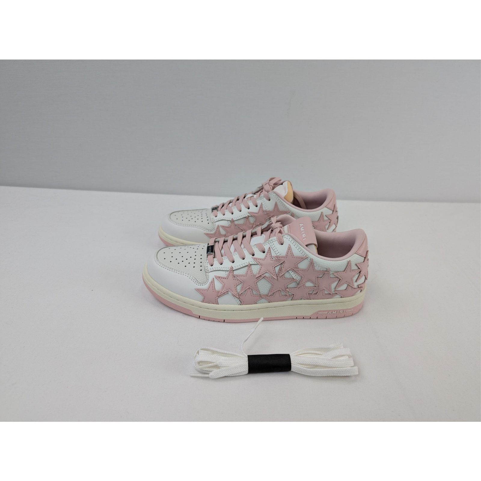 Amiri o1rshd1 Stars Low Top Sneakers in White/Pink Size US 10 / IT 40 - 1 Thumbnail