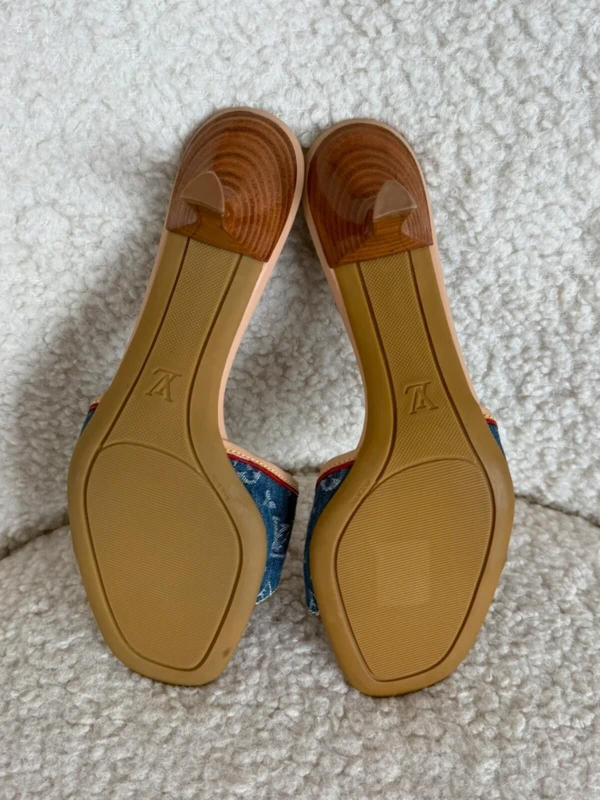 Louis Vuitton Louis Vuitton Denim Monogram Kitten Heel Mules Size US 8 / IT 38 - 5 Thumbnail