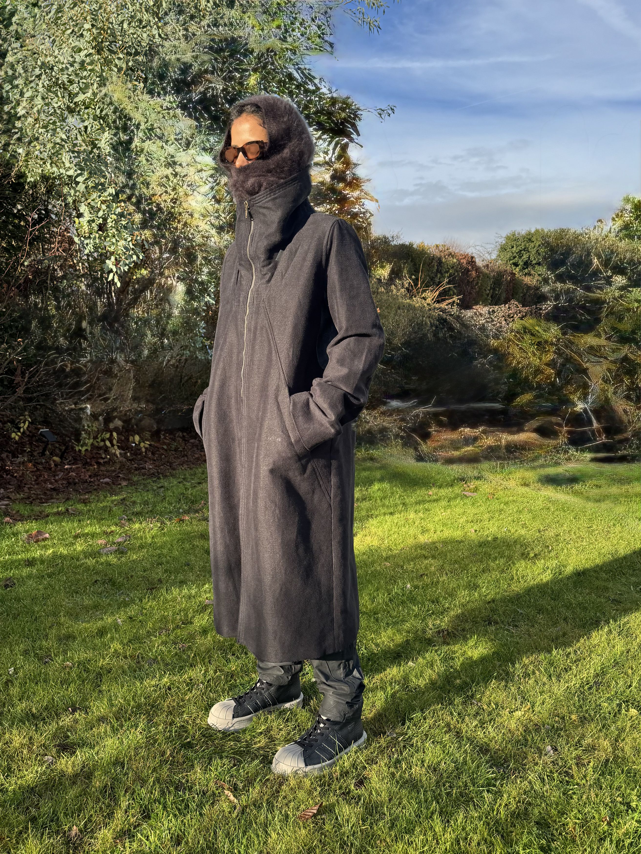 Rick Owens Rick Owens Long Black Ramie Winter Coat Size US L / EU 52-54 / 3 - 6 Thumbnail