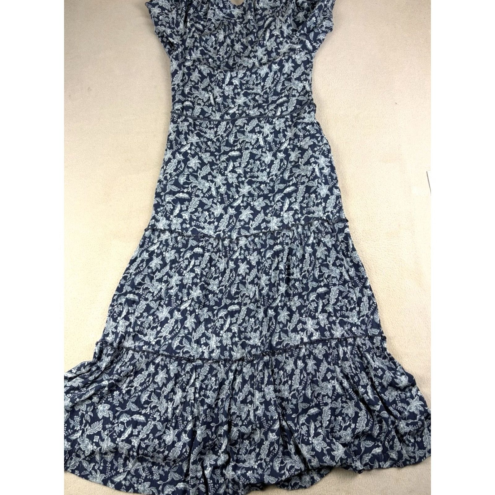 Faherty Faherty Dress Women’s Small Blue Floral Button Front Long Sleeve NEW Size S / US 4 / IT 40 - 4 Thumbnail
