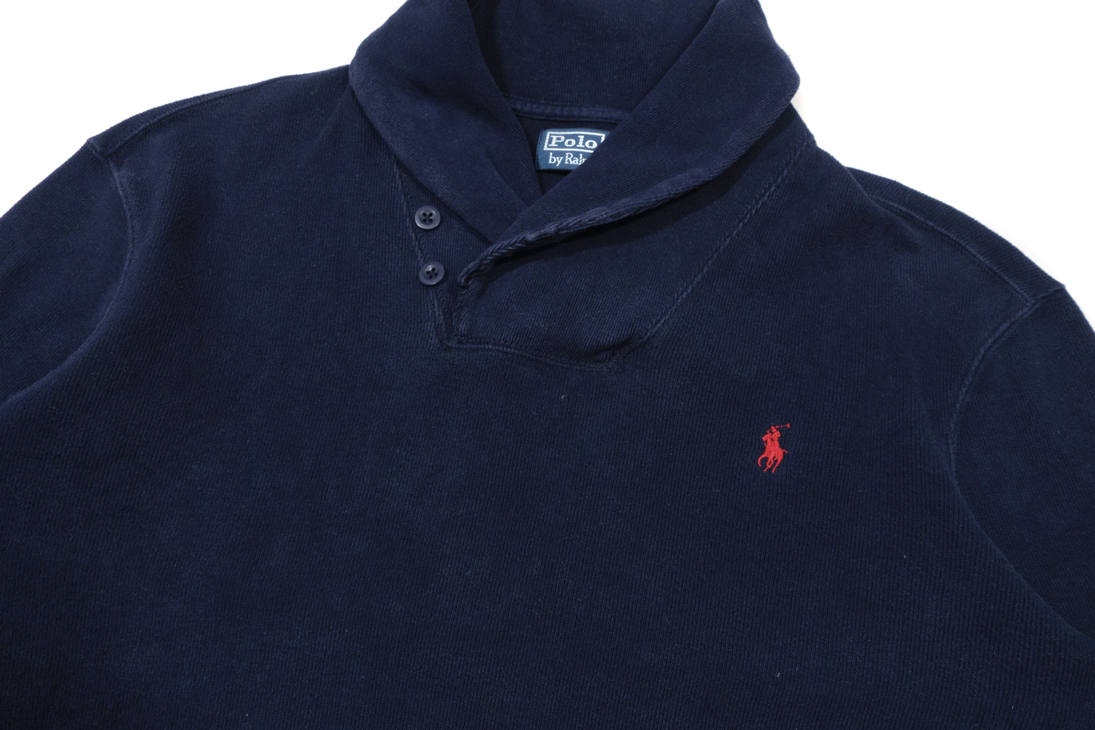 Polo Ralph Lauren Shawl Collar Pony Logo Sweatshirt 00s Size US L / EU 52-54 / 3 - 3 Thumbnail