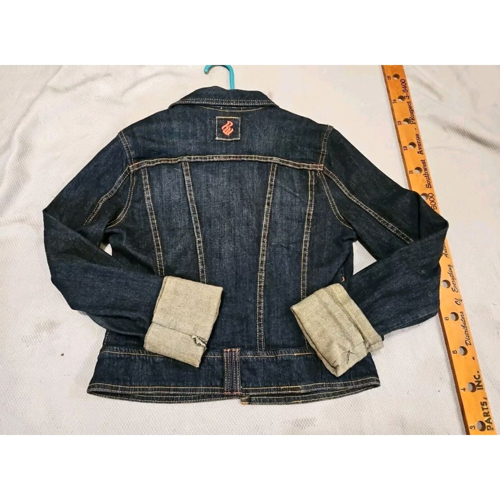 Rocawear VINTAGE Rocawear Jacket Women Medium Denim Button Embroidered Cuff 90s Hip Hop City Top Size M / US 6-8 / IT 42-44 - 4 Thumbnail