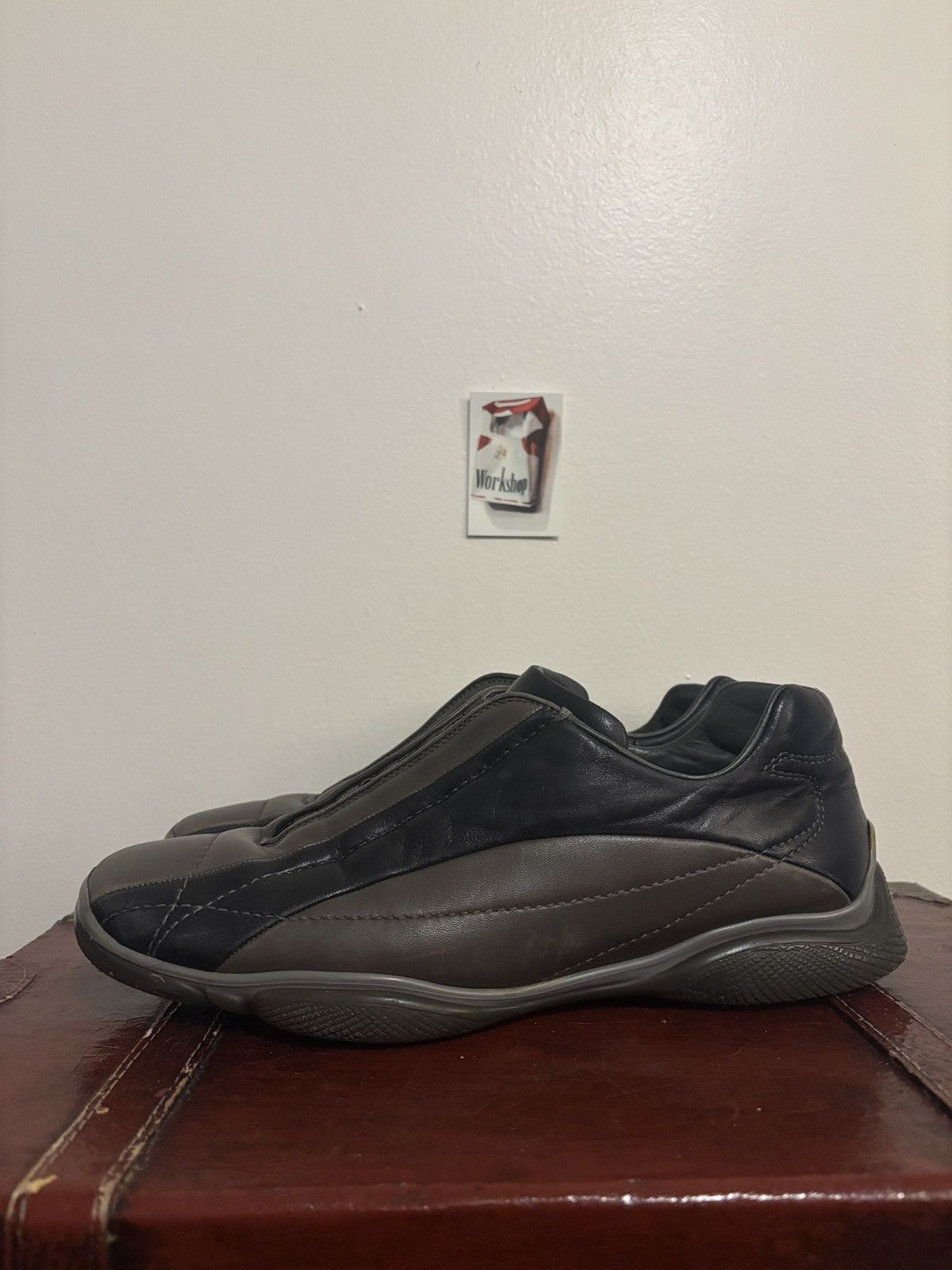 Prada Prada Square Toe Leather Luxury Bowling-like Trainers Size US 9 / EU 42 - 2 Thumbnail