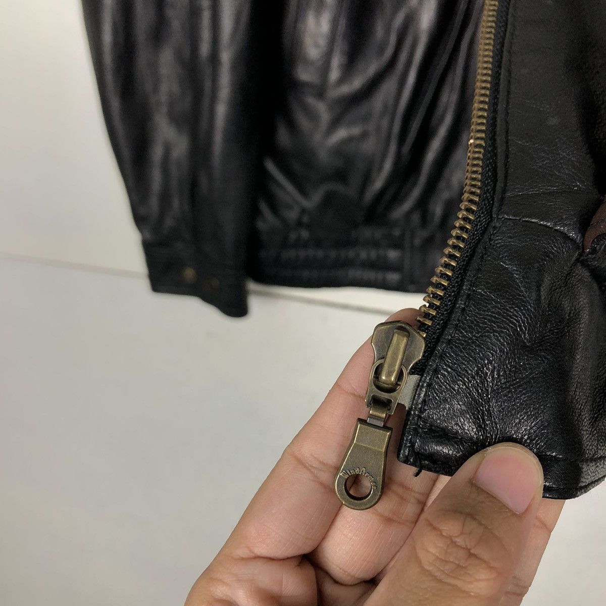 Japanese Brand 🔥Vtg Bomber Jacket Leather Biker Wind Armor Nichiwa Japan Size US L / EU 52-54 / 3 - 15 Thumbnail