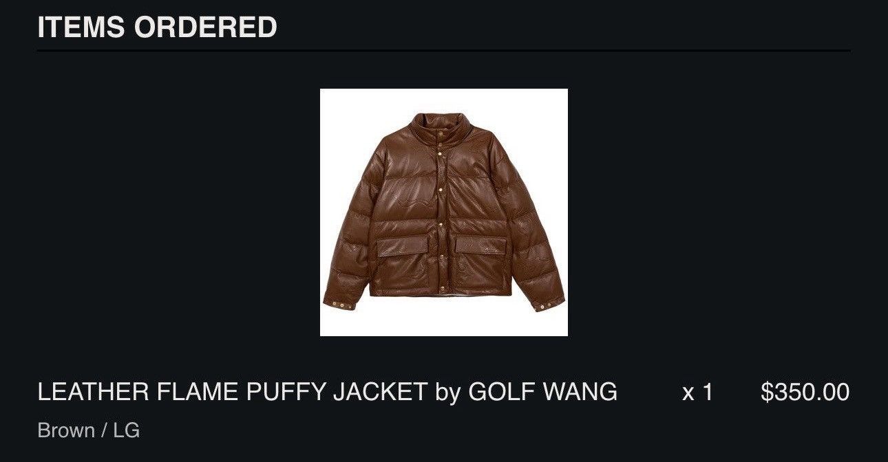 Golf Wang LEATHER FLAME PUFFY JACKET Size US L / EU 52-54 / 3 - 7 Thumbnail