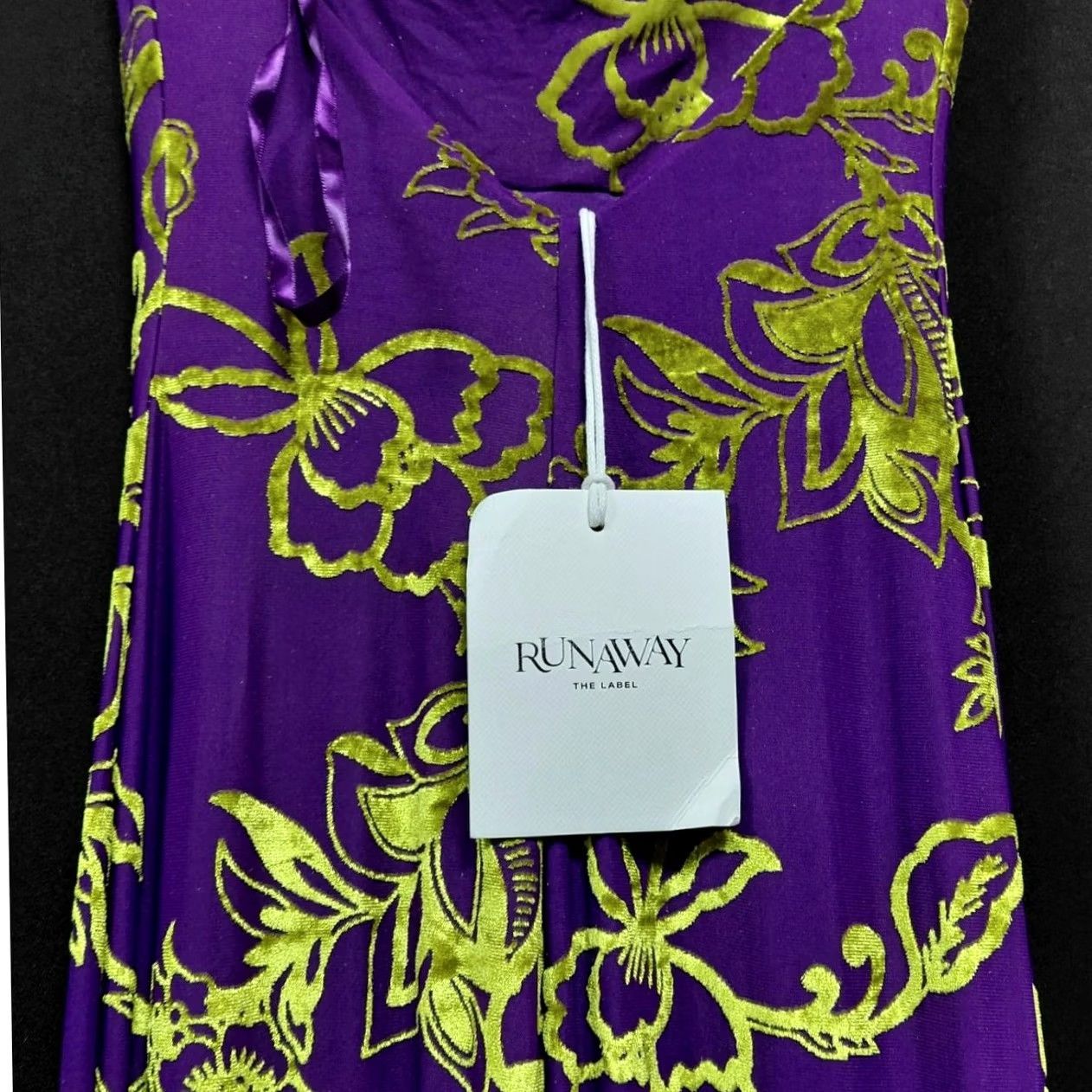 Vintage RUNAWAY THE LABEL Floral Maxi Dress Purple Sleeveless Scoop Neck XS Women's TANK DRESS Casual Party/Cocktail Long Sleevesless? Size XS / US 0-2 / IT 36-38 - 4 Thumbnail
