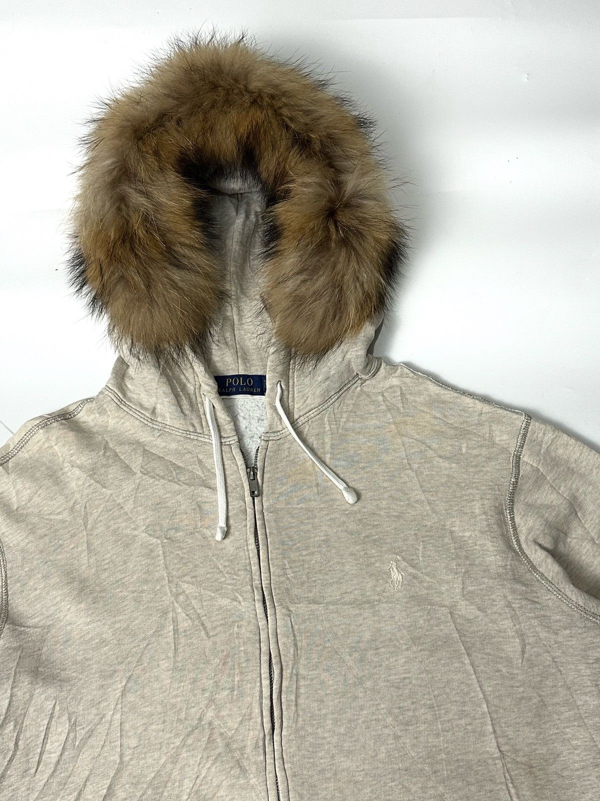 Japanese Brand × Le Grande Bleu (L.G.B.) × Polo Ralph Lauren Fur hoodie Polo Ralph Lauren Cream Faded Ifsix Lgb Style Size US L / EU 52-54 / 3 - 1 Thumbnail