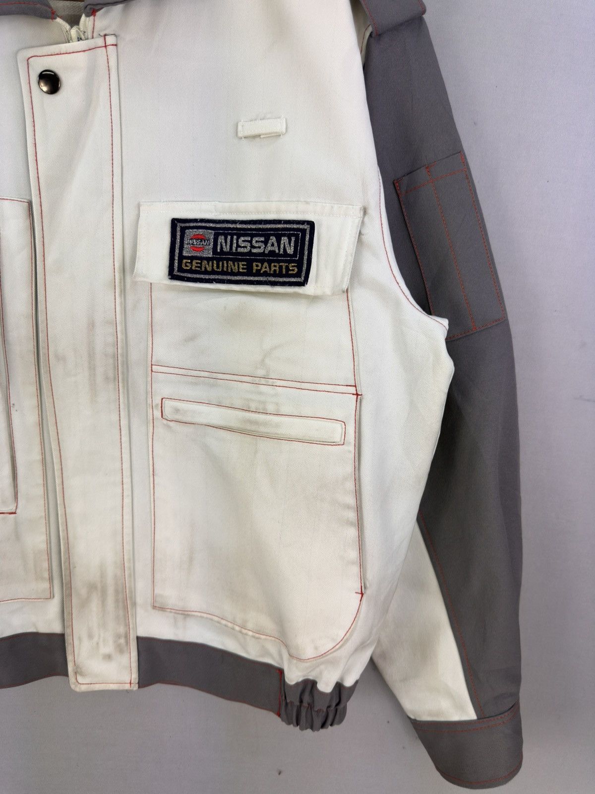 Nissan Vintage 90’s Nissan Genuine Parts Workwear Bomber Jacket Size US L / EU 52-54 / 3 - 3 Thumbnail
