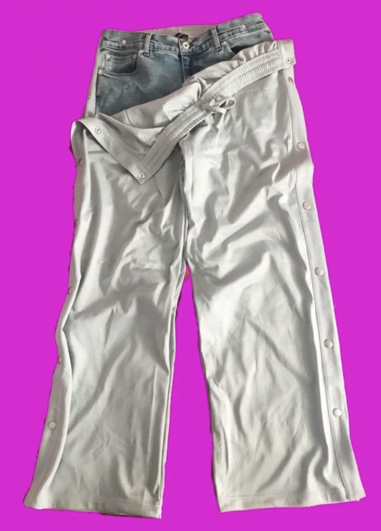 image of Yproject Snap Off Denim Track Pants in Grey, Men's (Size 30)