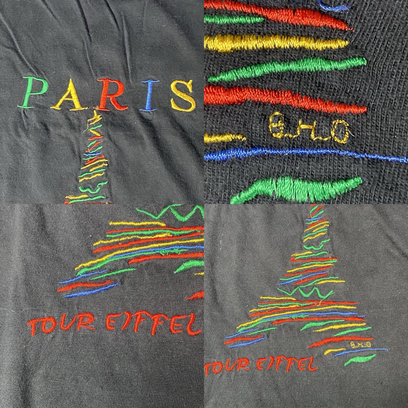 Vintage VINTAGE Paris T Shirt Tour Large Eiffel Tower Black Fade Embroidered RARE B.H.O. T-Shirt Unisex Adults L Black Embroidered Paris Vintage Rare Size US L / EU 52-54 / 3 - 9 Thumbnail