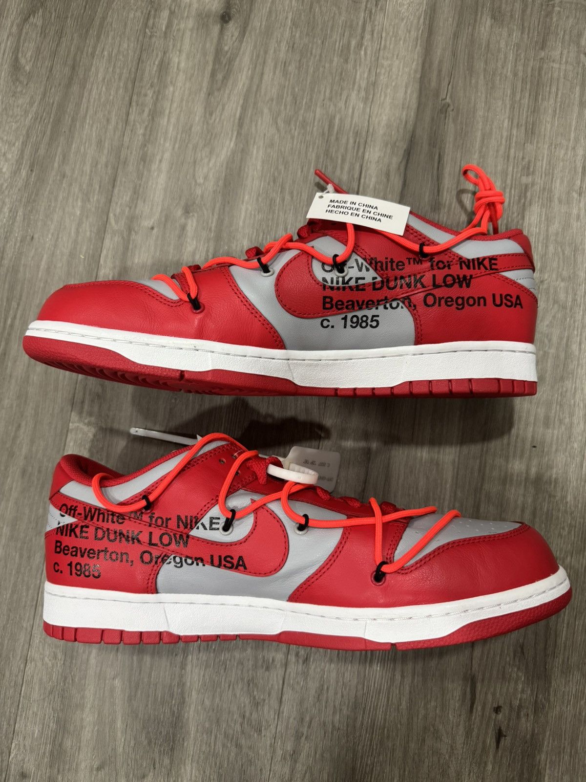 Nike Nike Dunk Offwhite University Red Size US 13 / EU 46 - 2 Thumbnail
