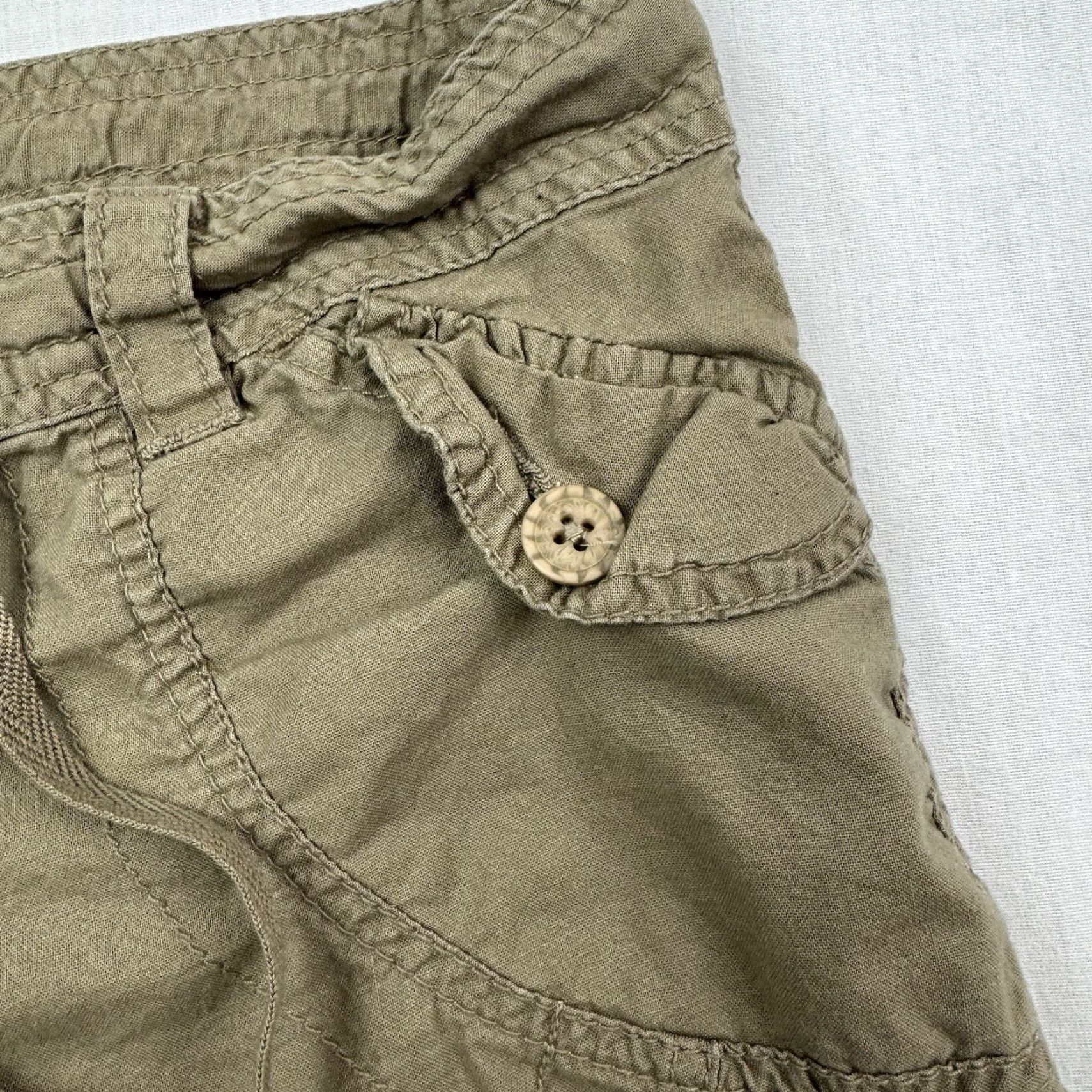 Vintage Vintage Union Bay Shorts Womens 7 Brown Hipster Y2K 90s Short Shorts Drawstring Chino Casual Womens Size 28" / US 6 / IT 42 - 2 Thumbnail