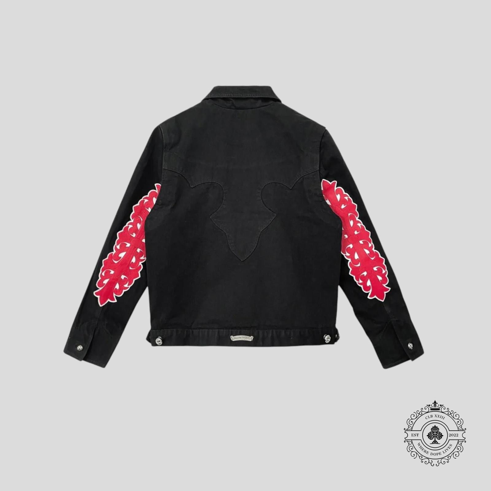 Chrome Hearts Chrome Hearts Floral Patch Denim Jacket in Black Size US XS / EU 42 / 0 - 2 Thumbnail