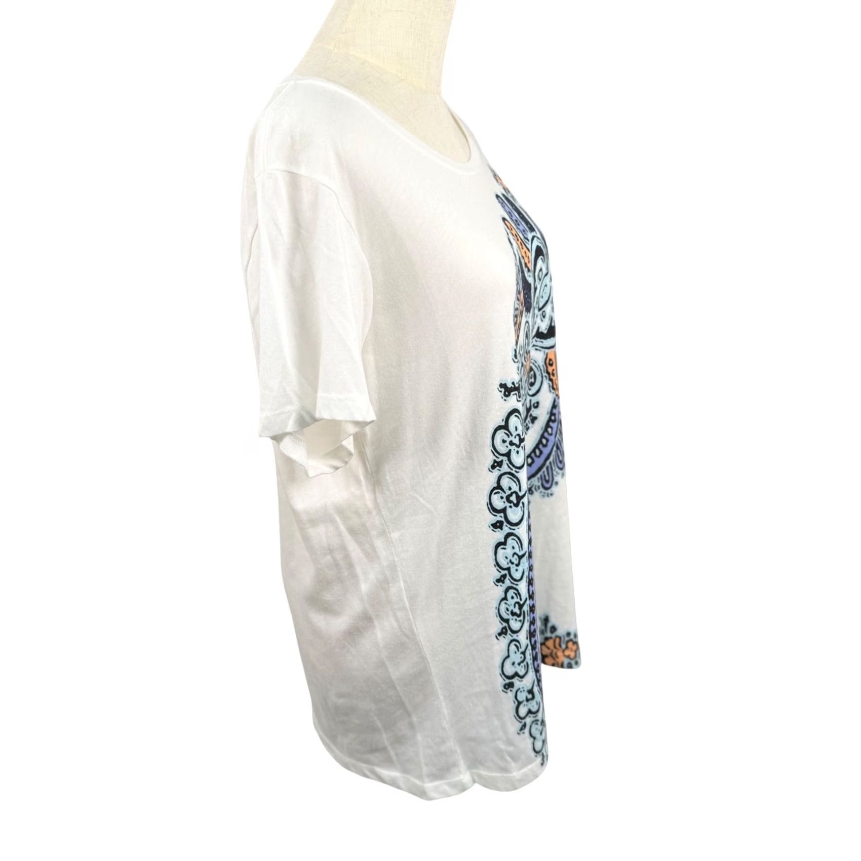 J.Crew J.Crew Collector Tee Shirt XL White Paisley Graphic Retro Lightweight Size XL / US 12-14 / IT 48-50 - 4 Thumbnail