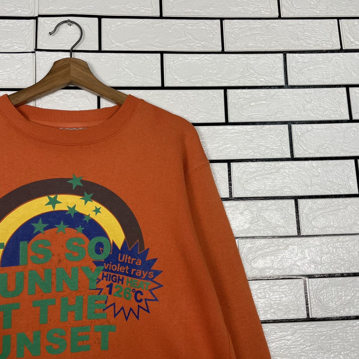 Other Vintage Oblo Design Sunset Orange Sweatshirt Size US M / EU 48-50 / 2 - 5 Thumbnail